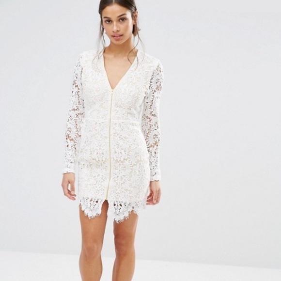 Missguided Dresses & Skirts - Missguided Zip Front Lace Mini Dress